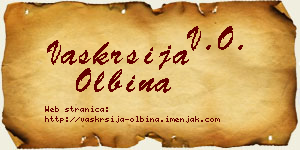 Vaskrsija Olbina vizit kartica